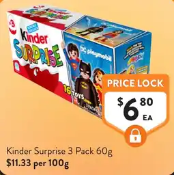 Foodworks Kinder Surprise 3 Pack offer