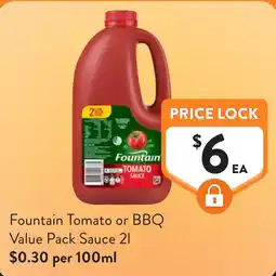 Foodworks Fountain Tomato Sauce offer