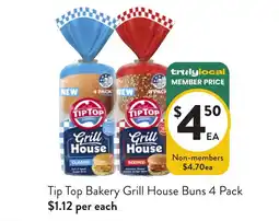 Foodworks Tip Top Bakery Grill House Buns offer