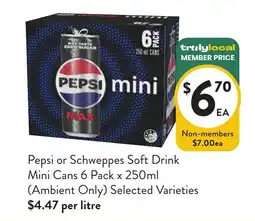 Foodworks Pepsi Max Mini Cans offer