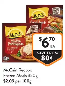 Foodworks McCain Redbox Frozen Meals offer