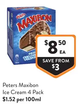 Foodworks Peters Maxibon Ice Cream offer