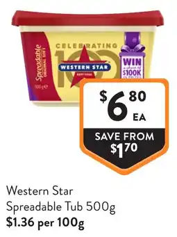 Foodworks Western Star Spreadable Tub offer