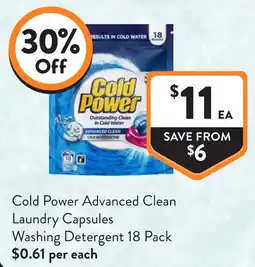 Foodworks Cold Power Advanced Clean Laundry Capsules offer