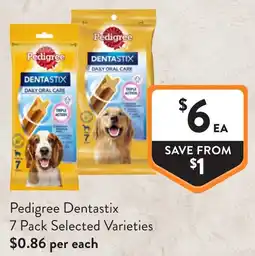 Foodworks Pedigree Dentastix 7 Pack Selected Varieties offer