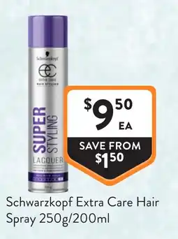 Foodworks Schwarzkopf Extra Care Hair Spray offer