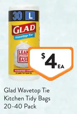 Foodworks Glad Wavetop Tie Kitchen Tidy Bags offer