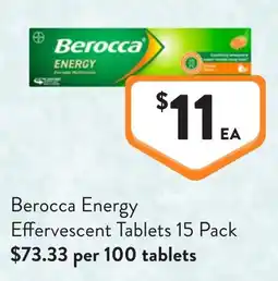 Foodworks Berocca Energy Effervescent Tablets offer