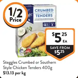 Foodworks Steggles Crumbed or Southern Style Chicken Tenders offer