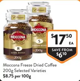 Foodworks Moccona Freeze Dried Coffee 200g Selected Varieties offer
