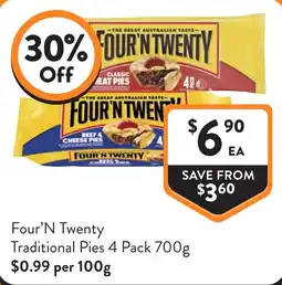 Foodworks Four'N Twenty Traditional Pies offer