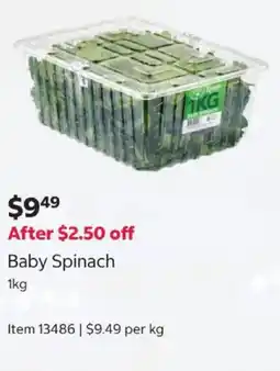 Costco Baby Spinach offer