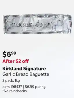 Costco Kirkland Signature Garlic Bread Baguette offer