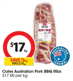 Coles Coles Australian Pork BBQ Ribs offer