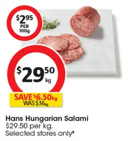 Coles Hans Hungarian Salami offer