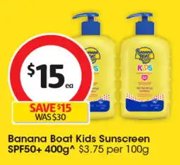 Coles Banana Boat Kids Sunscreen offer