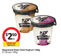 Coles Gippsland Dairy Twist Yoghurt offer