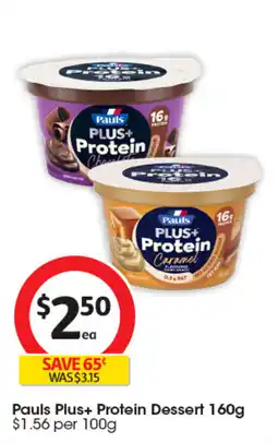 Coles Pauls Plus+ Protein Dessert offer