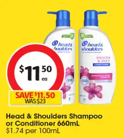 Coles Head & Shoulders Shampoo or Conditioner offer