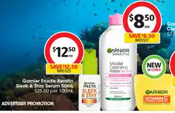 Coles Garnier Fructis Keratin Sleek & Stay Serum offer
