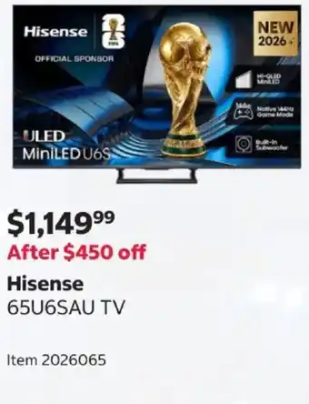 Hisense 65U6SAU TV