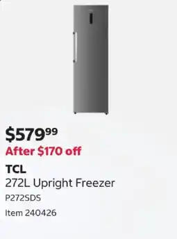 Costco TCL 272L Upright Freezer offer