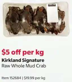 Costco Kirkland Signature Raw Whole Mud Crab offer