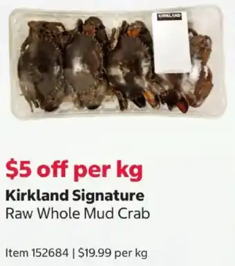 Kirkland Signature Raw Whole Mud Crab