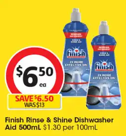 Coles Finish Rinse & Shine Dishwasher Aid offer
