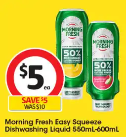 Coles Morning Fresh Easy Squeeze Dishwashing Liquid offer