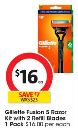 Coles Gillette Fusion 5 Razor Kit with 2 Refill Blades offer
