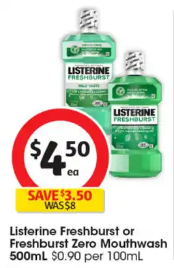 Coles Listerine Freshburst Mouthwash offer