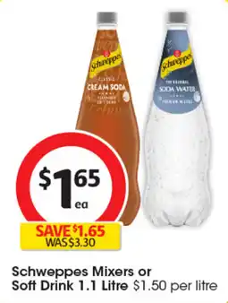 Coles Schweppes Mixers or Soft Drink offer