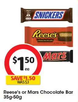 Coles Reese's or Mars Chocolate Bar offer