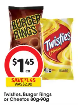Coles Twisties, Burger Rings or Cheetos offer