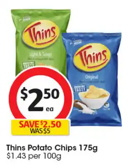 Coles Thins Potato Chips offer