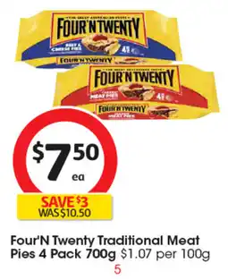 Coles Four'n Twenty Traditional Meat Pies offer