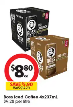 Coles Boss Iced Coffee offer