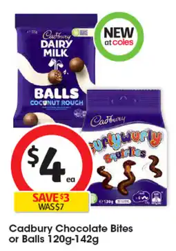 Coles Cadbury Chocolate Bites or Balls offer