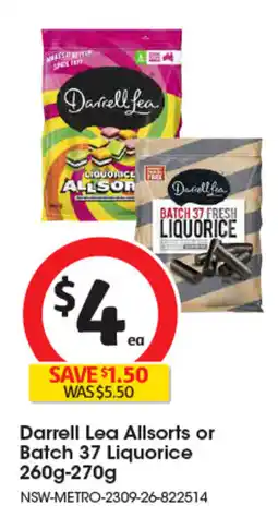 Coles Darrell Lea Allsorts or Batch 37 Liquorice offer