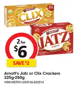 Coles Arnott's Jatz or Clix Crackers offer