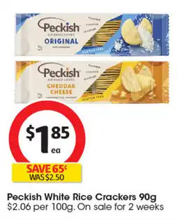 Coles Peckish White Rice Crackers offer