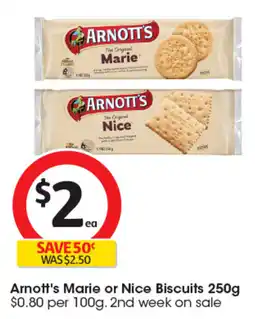 Coles Arnott's Marie or Nice Biscuits offer