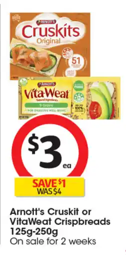 Coles Arnott's Cruskits or VitaWeat Crispbreads offer