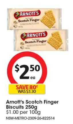 Coles Arnott's Scotch Finger Biscuits offer