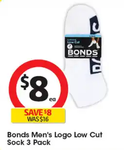 Coles Bonds Men's Logo Low Cut Sock offer