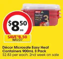 Coles Décor Microsafe Easy Heat Containers offer