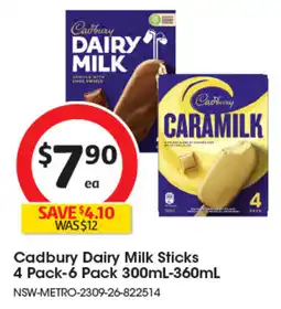 Coles Cadbury Dairy Milk Sticks offer