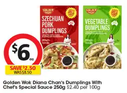 Coles Golden Wok Diana Chan's Dumplings With Chef's Special Sauce offer