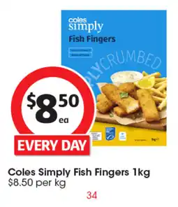 Coles Coles Simply Fish Fingers offer